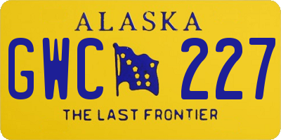 AK license plate GWC227