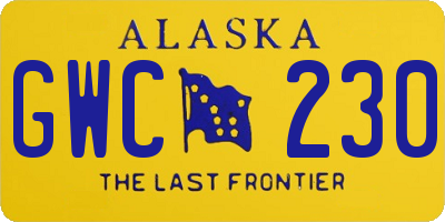 AK license plate GWC230