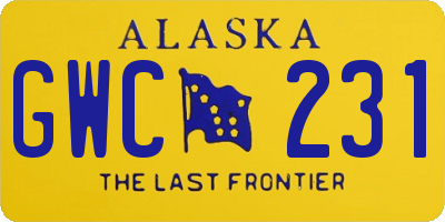 AK license plate GWC231