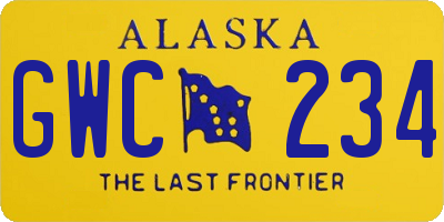 AK license plate GWC234