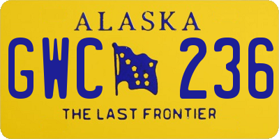 AK license plate GWC236