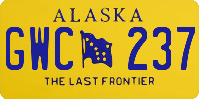 AK license plate GWC237