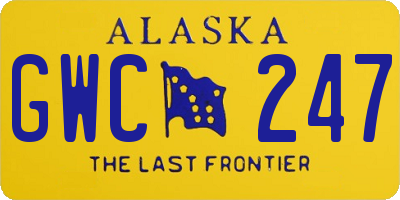 AK license plate GWC247