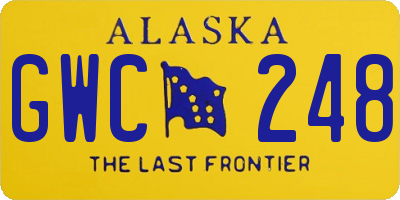 AK license plate GWC248