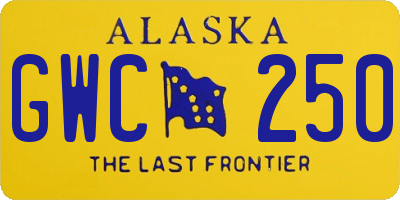 AK license plate GWC250