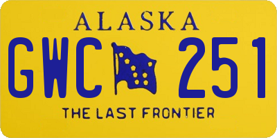 AK license plate GWC251