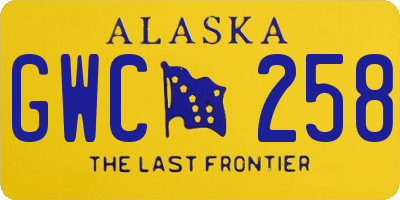 AK license plate GWC258