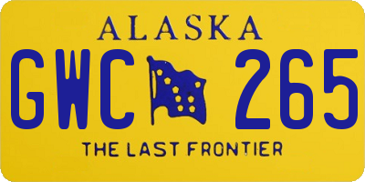 AK license plate GWC265