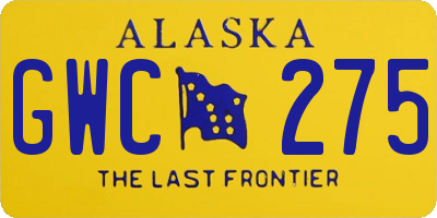 AK license plate GWC275