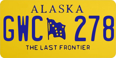 AK license plate GWC278