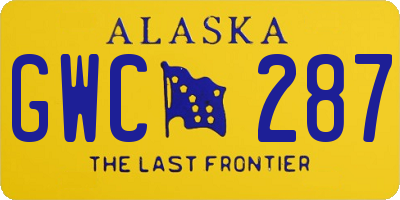 AK license plate GWC287