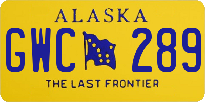 AK license plate GWC289