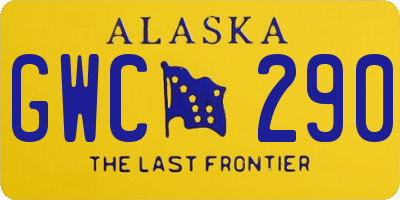 AK license plate GWC290