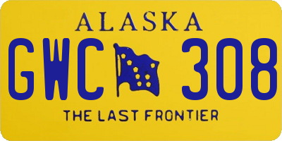 AK license plate GWC308