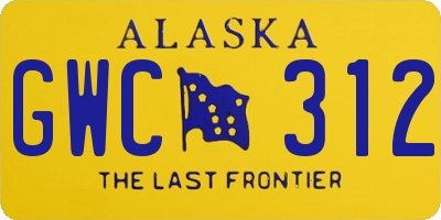 AK license plate GWC312