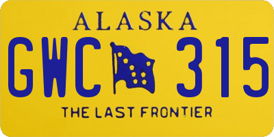 AK license plate GWC315