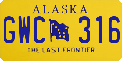 AK license plate GWC316