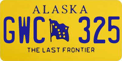 AK license plate GWC325