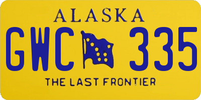 AK license plate GWC335