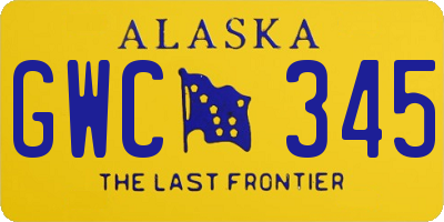 AK license plate GWC345