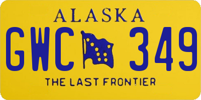 AK license plate GWC349