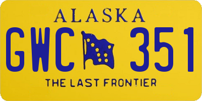 AK license plate GWC351