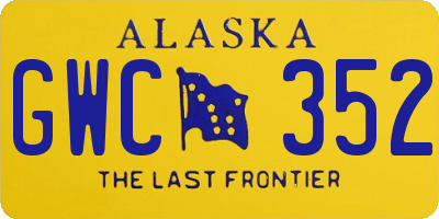 AK license plate GWC352