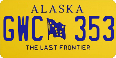 AK license plate GWC353