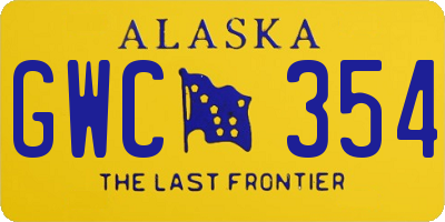 AK license plate GWC354