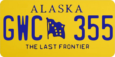 AK license plate GWC355