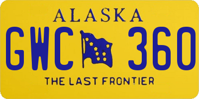 AK license plate GWC360