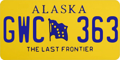 AK license plate GWC363