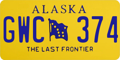 AK license plate GWC374