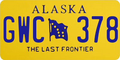 AK license plate GWC378