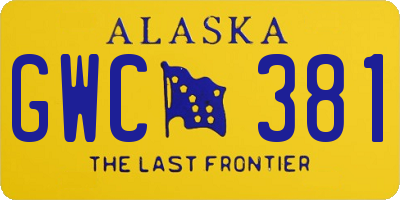 AK license plate GWC381