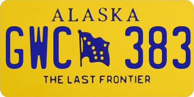 AK license plate GWC383