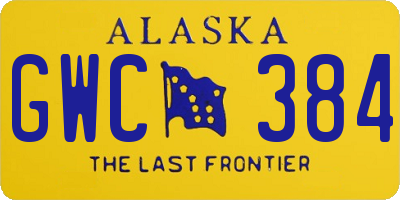 AK license plate GWC384