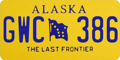 AK license plate GWC386