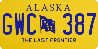 AK license plate GWC387