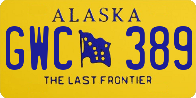 AK license plate GWC389