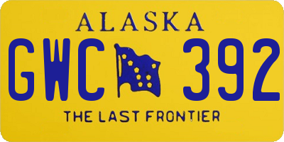 AK license plate GWC392