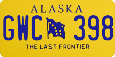 AK license plate GWC398