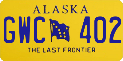 AK license plate GWC402