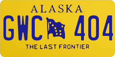 AK license plate GWC404