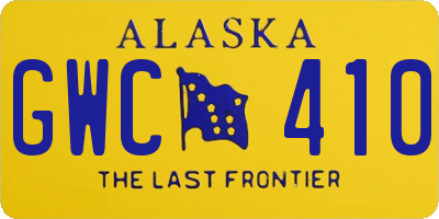 AK license plate GWC410