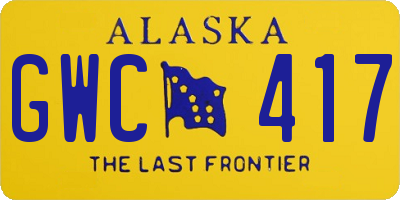 AK license plate GWC417