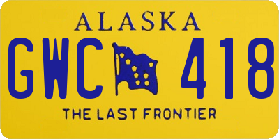 AK license plate GWC418