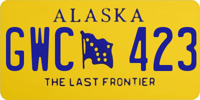 AK license plate GWC423