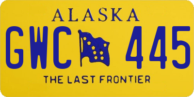 AK license plate GWC445