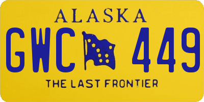 AK license plate GWC449